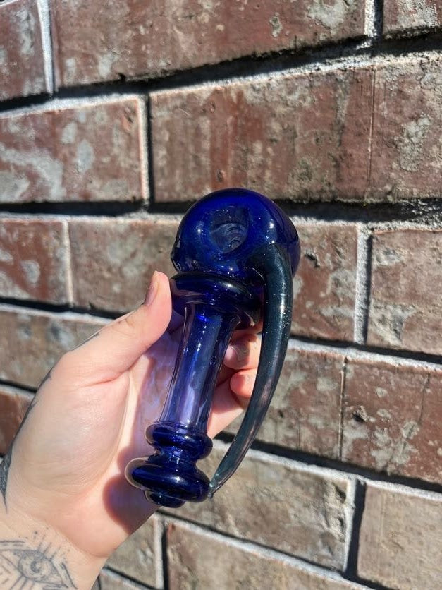 Goo Roo Designs Blue Horned Hand Pipe Goo Roo Designs