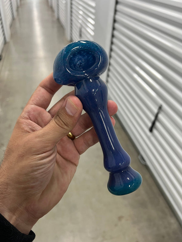 Goo Roo Glass Blue Hand Pipe Brothers with Glass