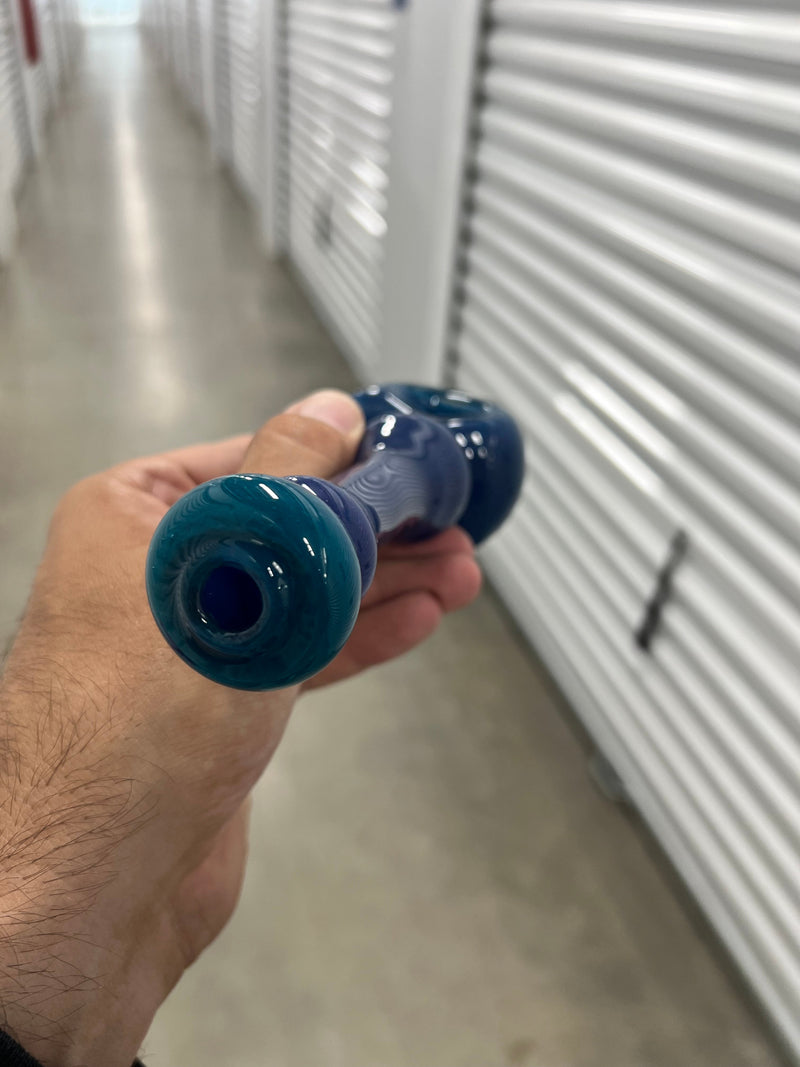 Goo Roo Glass Blue Hand Pipe Brothers with Glass