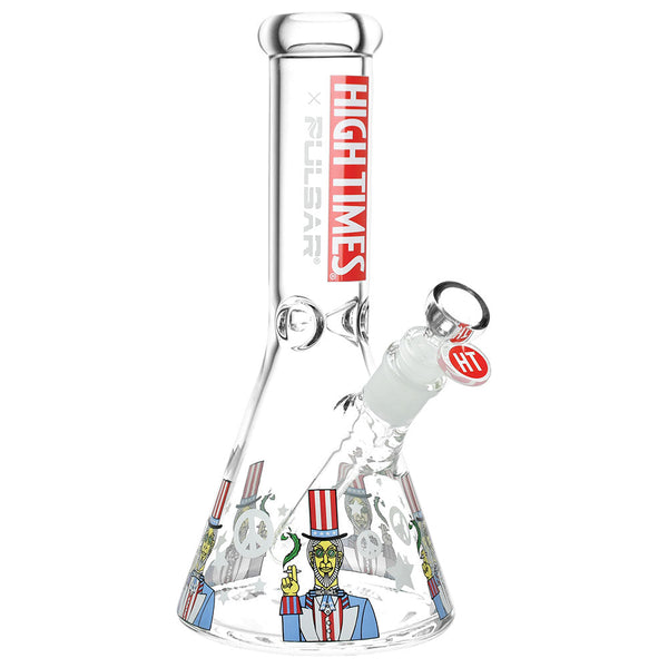 High Times x Pulsar Beaker Water Pipe - Uncle Sam / 10.5" / 14mm F CannaDrop-AFG