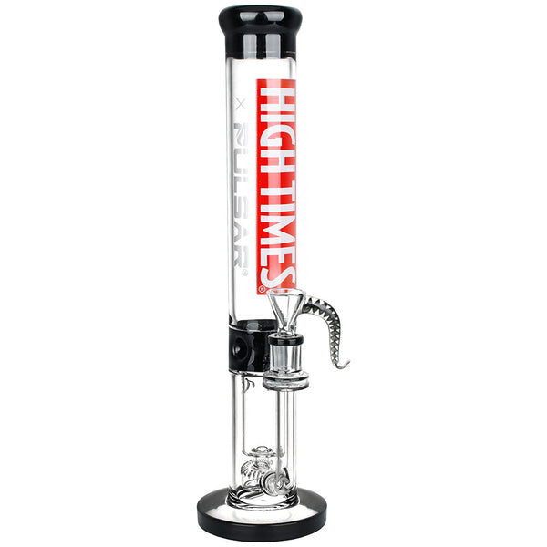 High Times x Pulsar Logo Straight Tube Recycler Water Pipe - 14.75" / 14mm F CannaDrop-AFG
