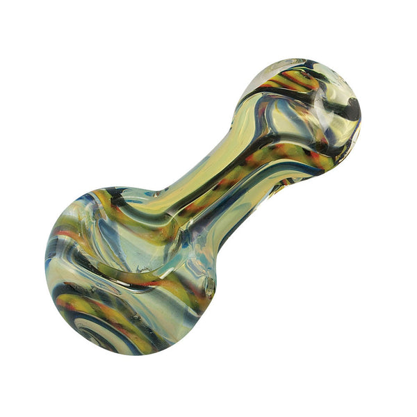Inside Out Cane Glass Spoon Pipe CannaDrop-AFG