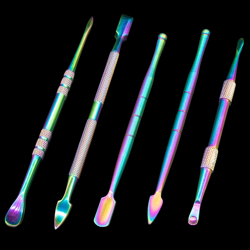 Iridescent Titanium Dabber Set with Silicone Dish and Case Rupert's Drop