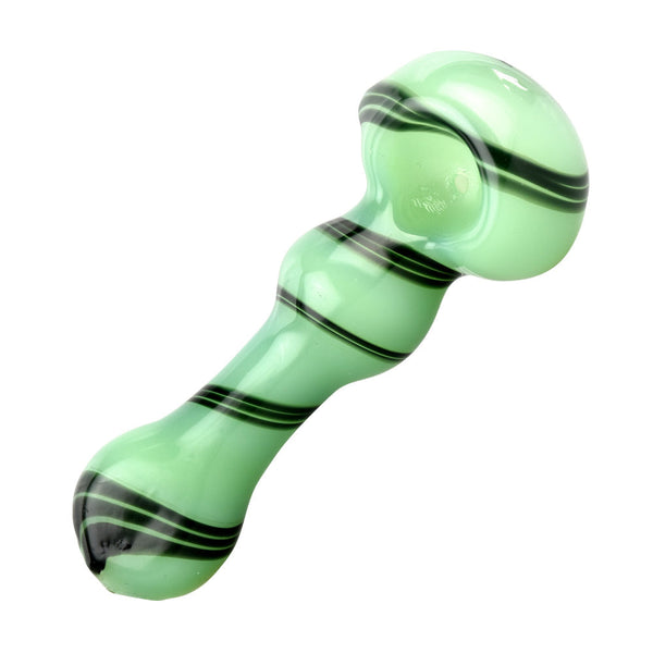 Jade Green Black Swirl Spoon Pipe CannaDrop-AFG