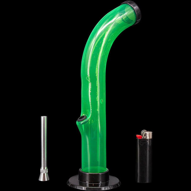 JM Enterprises 10'' Acrylic Curved Tube Bong - Multiple Colors JM Enterprises