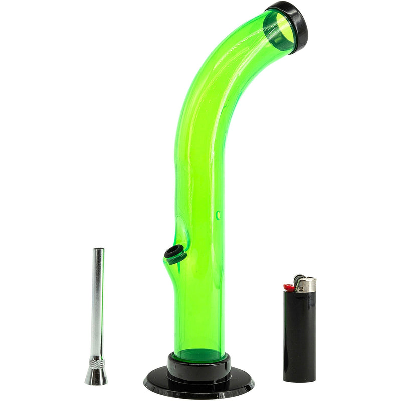 JM Enterprises 10'' Acrylic Curved Tube Bong - Multiple Colors JM Enterprises