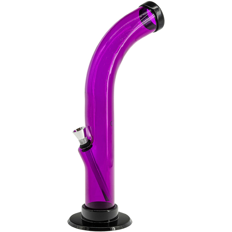 JM Enterprises 10'' Acrylic Curved Tube Bong - Multiple Colors JM Enterprises