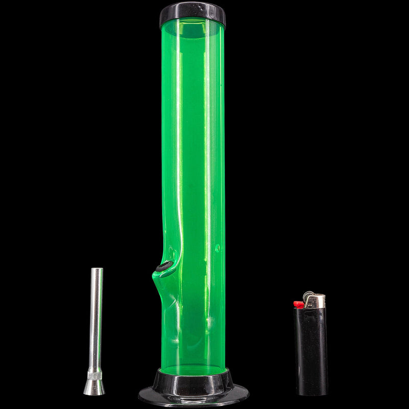 JM Enterprises 6-9-12-15" Acrylic Straight Tube Basic Bong - Multiple Colors JM Enterprises