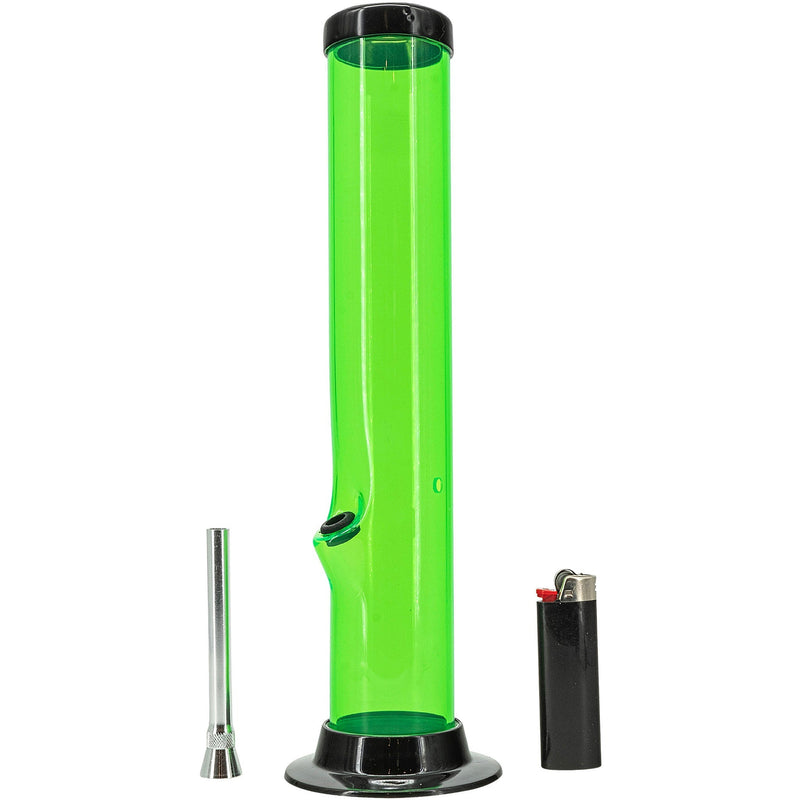 JM Enterprises 6-9-12-15" Acrylic Straight Tube Basic Bong - Multiple Colors JM Enterprises