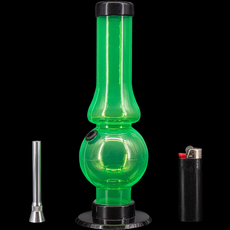 JM Enterprises 6-9" Acrylic Straight Tube Bubble Flare Bong - Multiple Colors JM Enterprises