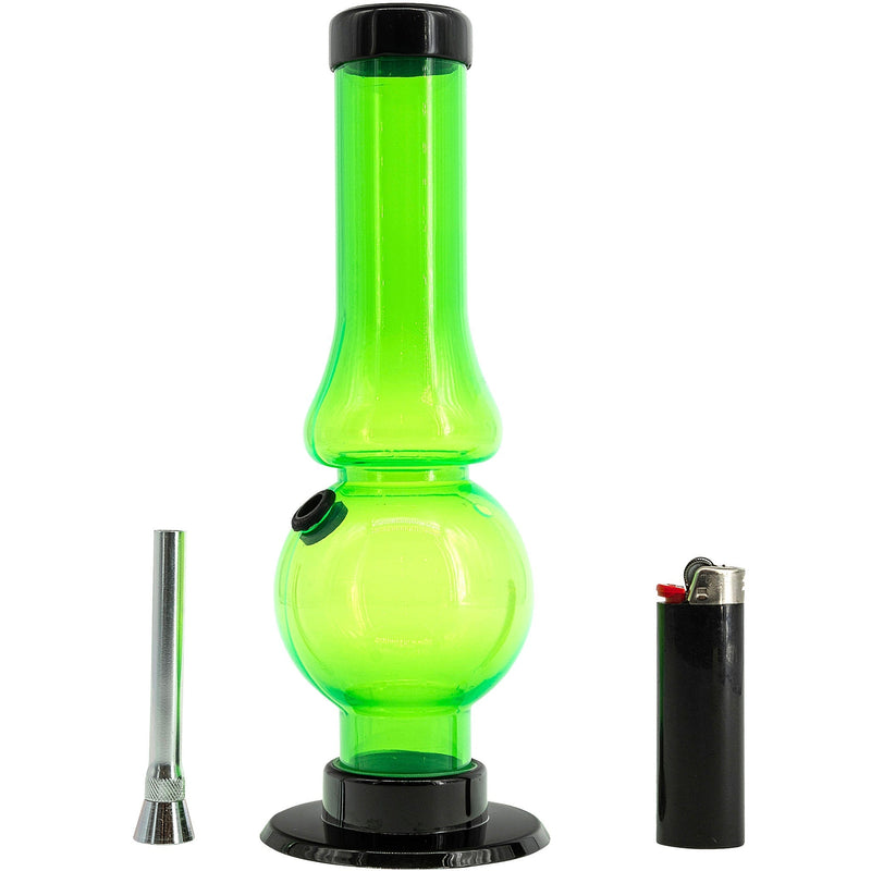 JM Enterprises 6-9" Acrylic Straight Tube Bubble Flare Bong - Multiple Colors JM Enterprises