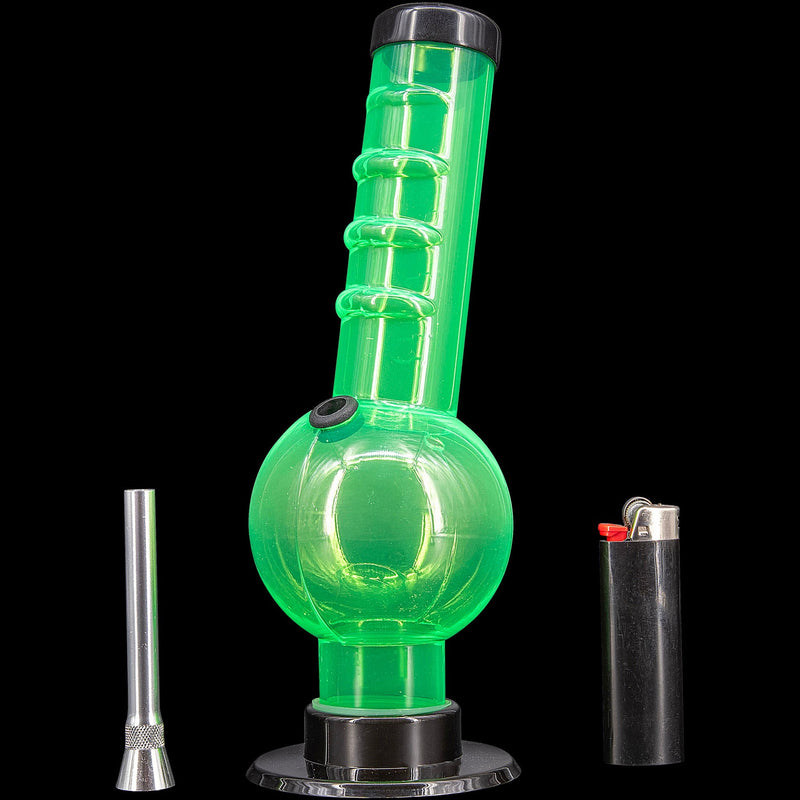 JM Enterprises 9-12" Acrylic Angled Neck Straight Tube Bubble Bong - Multiple Colors JM Enterprises