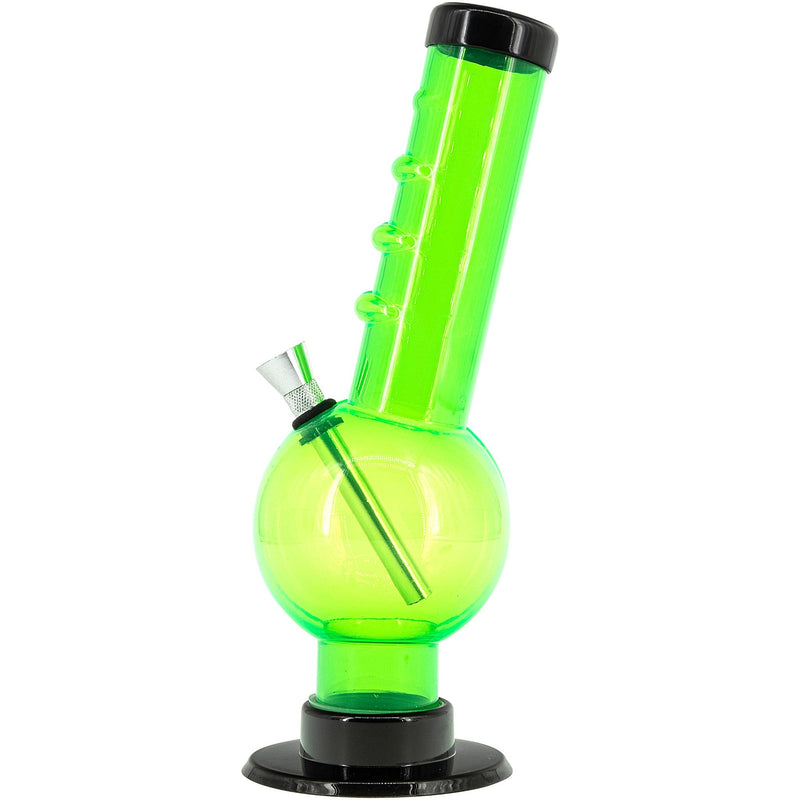 JM Enterprises 9-12" Acrylic Angled Neck Straight Tube Bubble Bong - Multiple Colors JM Enterprises