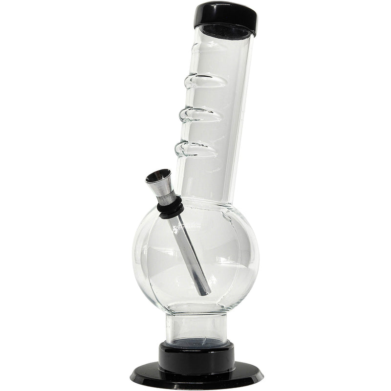 JM Enterprises 9-12" Acrylic Angled Neck Straight Tube Bubble Bong - Multiple Colors JM Enterprises