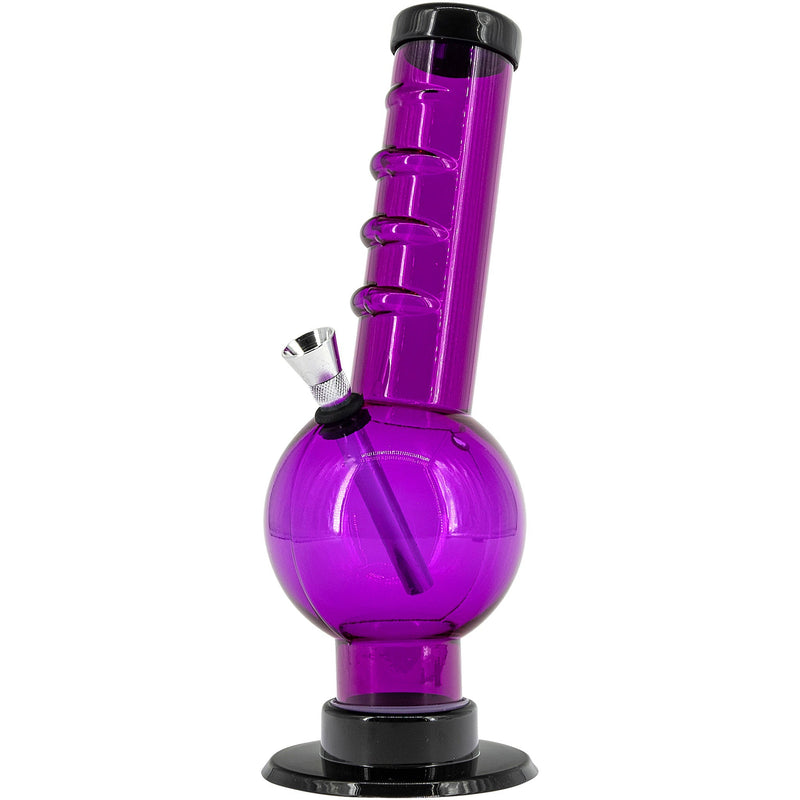 JM Enterprises 9-12" Acrylic Angled Neck Straight Tube Bubble Bong - Multiple Colors JM Enterprises