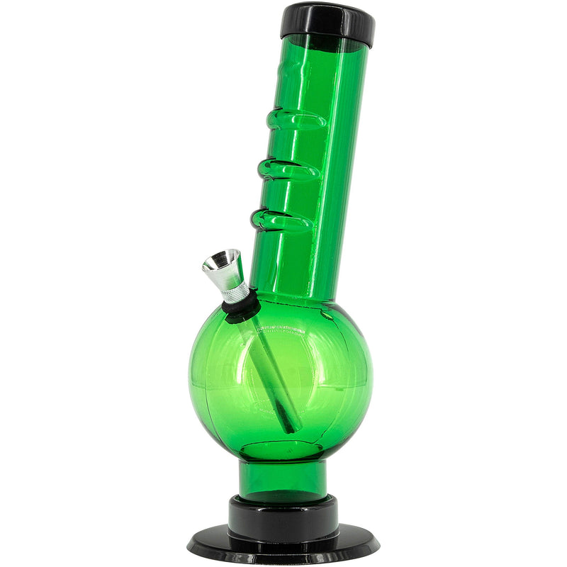 JM Enterprises 9-12" Acrylic Angled Neck Straight Tube Bubble Bong - Multiple Colors JM Enterprises