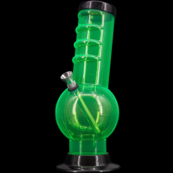 JM Enterprises 9-12" Acrylic Bent Neck Bubble Base Bong - Multiple Colors JM Enterprises