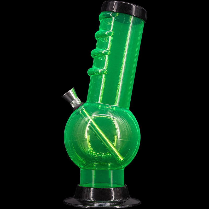 JM Enterprises 9-12" Acrylic Bent Neck Bubble Base Bong - Multiple Colors JM Enterprises