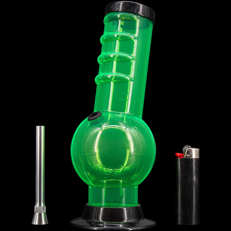 JM Enterprises 9-12" Acrylic Bent Neck Bubble Base Bong - Multiple Colors JM Enterprises