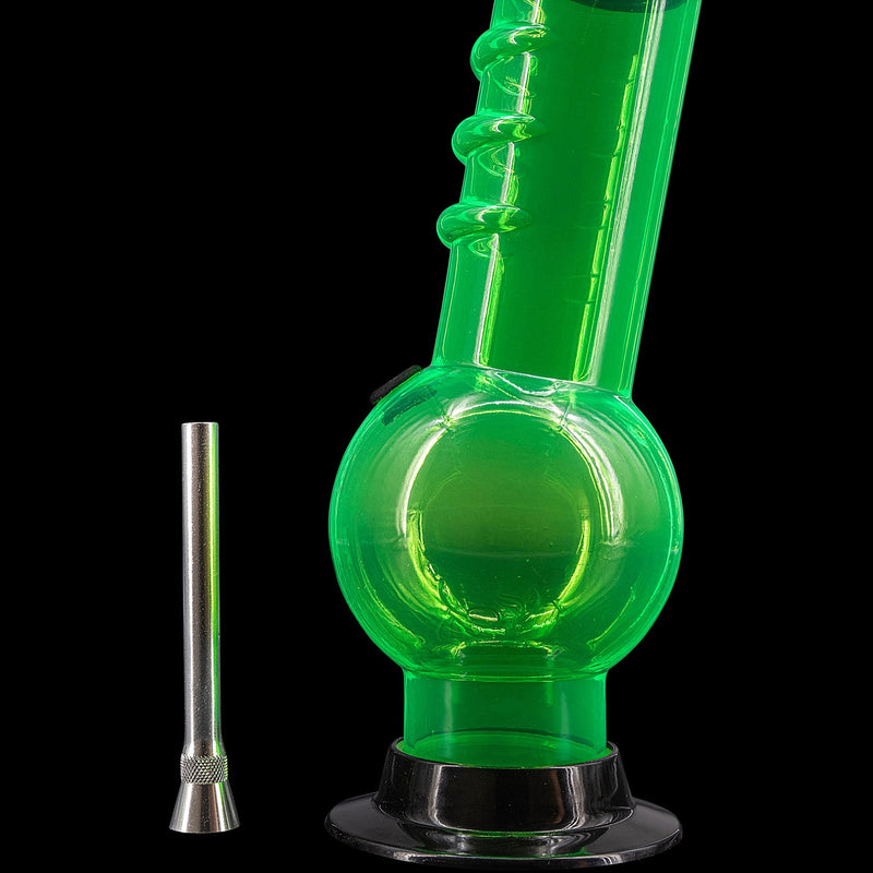 JM Enterprises 9-12" Acrylic Bent Neck Bubble Base Bong - Multiple Colors JM Enterprises