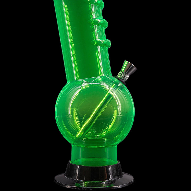 JM Enterprises 9-12" Acrylic Bent Neck Bubble Base Bong - Multiple Colors JM Enterprises