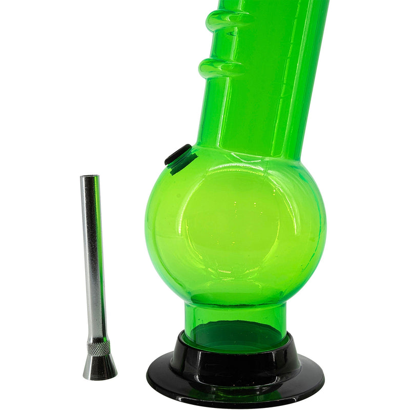 JM Enterprises 9-12" Acrylic Bent Neck Bubble Base Bong - Multiple Colors JM Enterprises