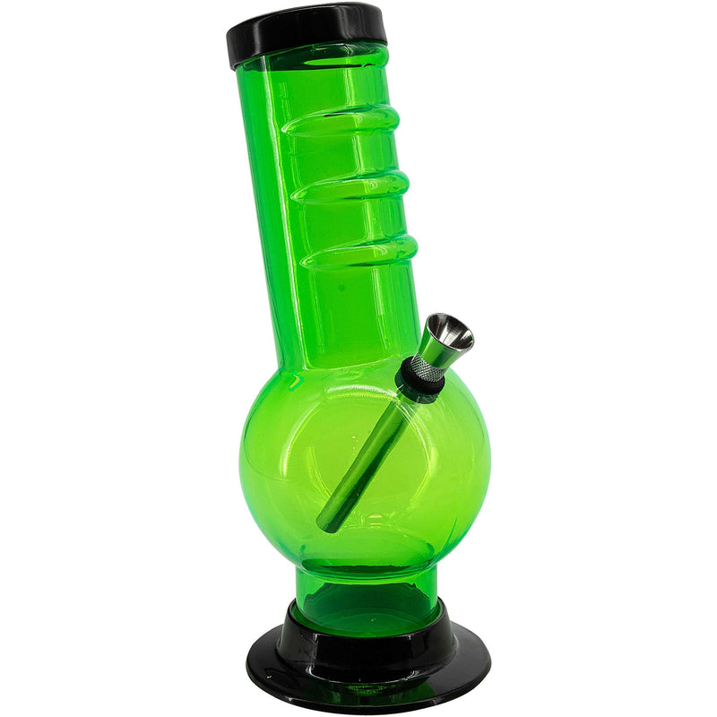 JM Enterprises 9-12" Acrylic Bent Neck Bubble Base Bong - Multiple Colors JM Enterprises