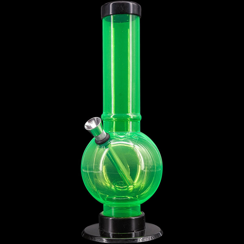 JM Enterprises 9-12" Acrylic Straight Tube Bubble Bottom Bong - Multiple Colors JM Enterprises