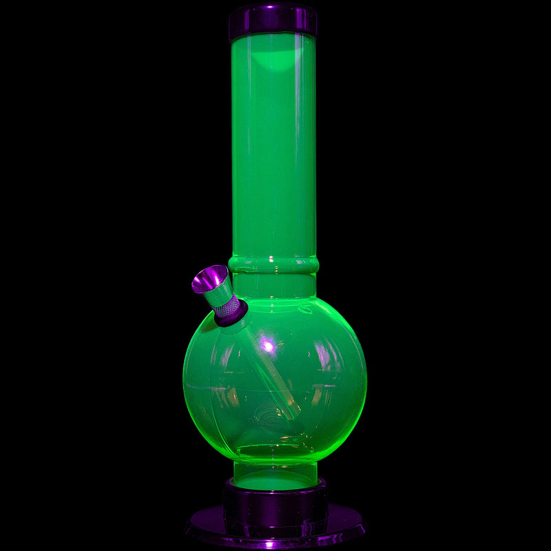 JM Enterprises 9-12" Acrylic Straight Tube Bubble Bottom Bong - Multiple Colors JM Enterprises