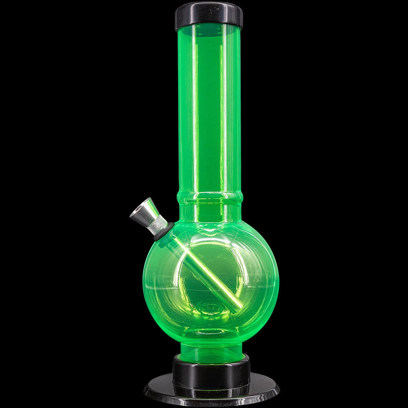 JM Enterprises 9-12" Acrylic Straight Tube Bubble Bottom Bong - Multiple Colors JM Enterprises