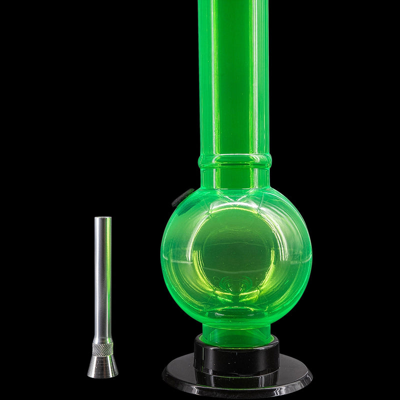 JM Enterprises 9-12" Acrylic Straight Tube Bubble Bottom Bong - Multiple Colors JM Enterprises