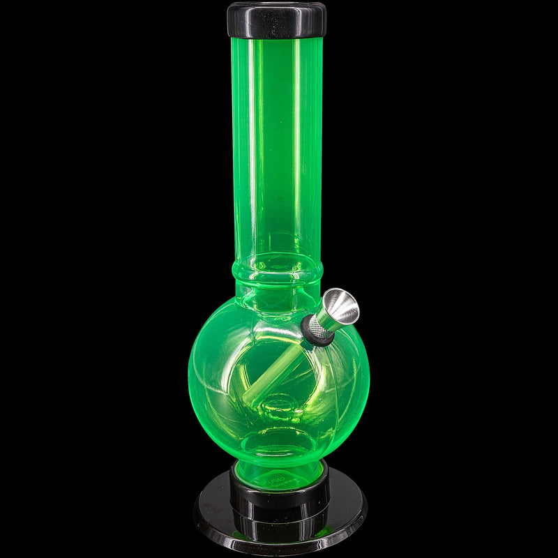 JM Enterprises 9-12" Acrylic Straight Tube Bubble Bottom Bong - Multiple Colors JM Enterprises