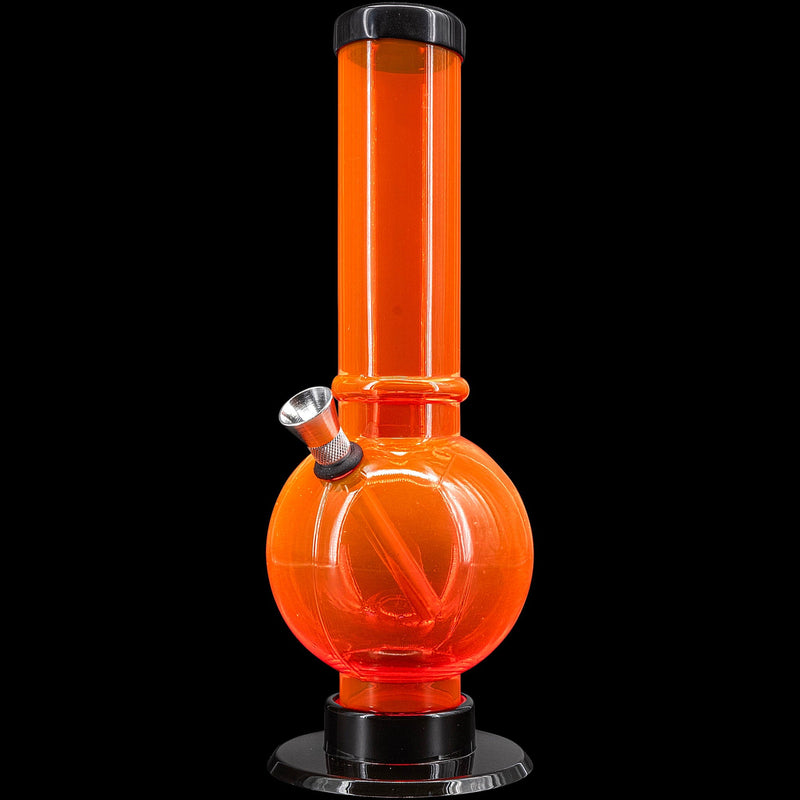 JM Enterprises 9-12" Acrylic Straight Tube Bubble Bottom Bong - Multiple Colors JM Enterprises