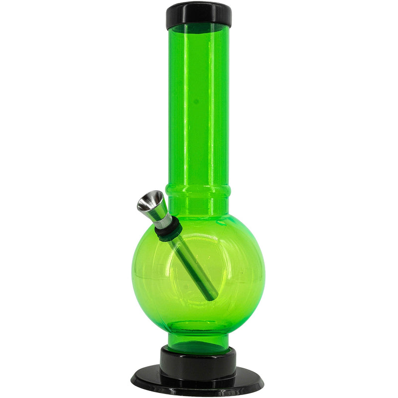 JM Enterprises 9-12" Acrylic Straight Tube Bubble Bottom Bong - Multiple Colors JM Enterprises