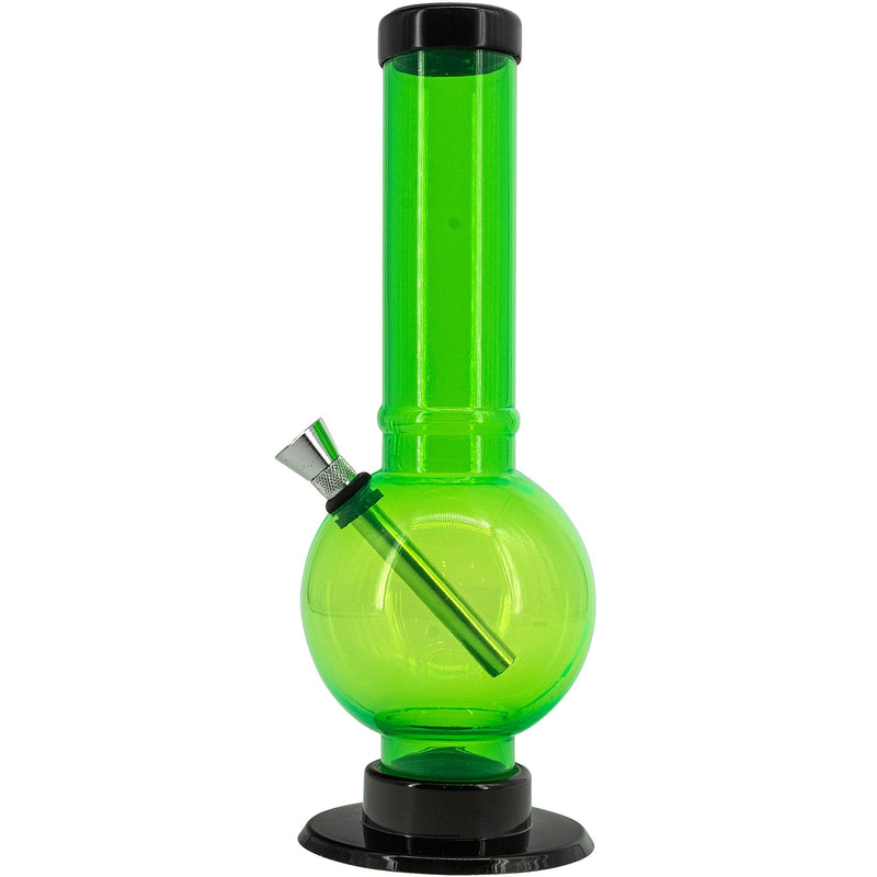 JM Enterprises 9-12" Acrylic Straight Tube Bubble Bottom Bong - Multiple Colors JM Enterprises