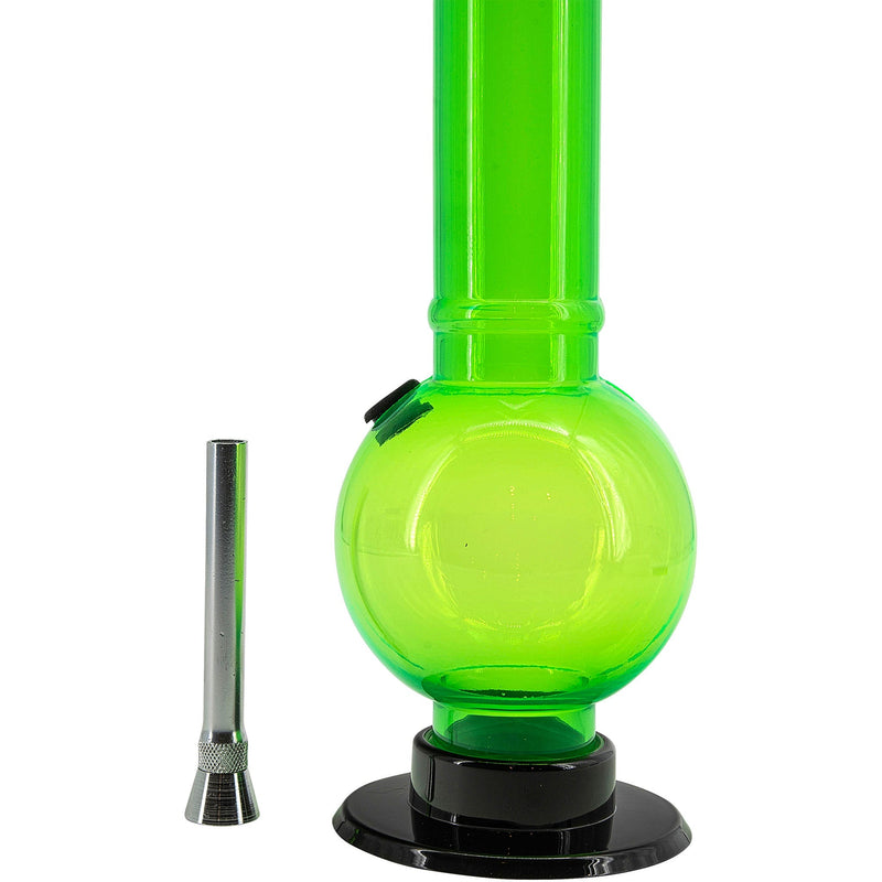 JM Enterprises 9-12" Acrylic Straight Tube Bubble Bottom Bong - Multiple Colors JM Enterprises