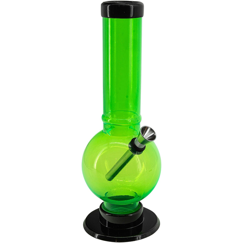 JM Enterprises 9-12" Acrylic Straight Tube Bubble Bottom Bong - Multiple Colors JM Enterprises