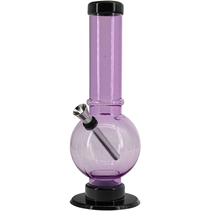 JM Enterprises 9-12" Acrylic Straight Tube Bubble Bottom Bong - Multiple Colors JM Enterprises