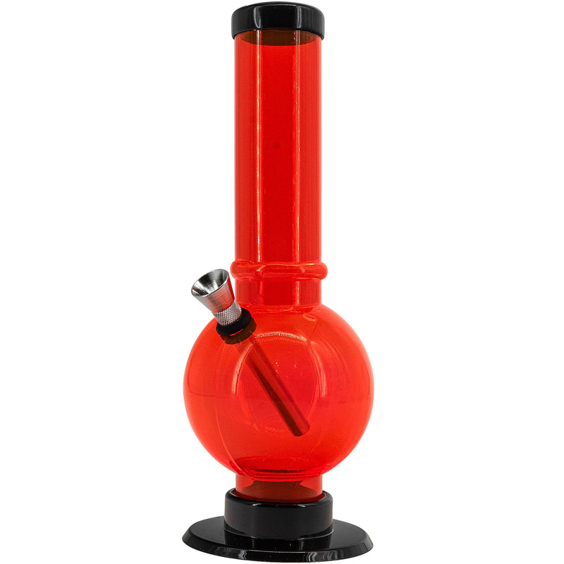 JM Enterprises 9-12" Acrylic Straight Tube Bubble Bottom Bong - Multiple Colors JM Enterprises