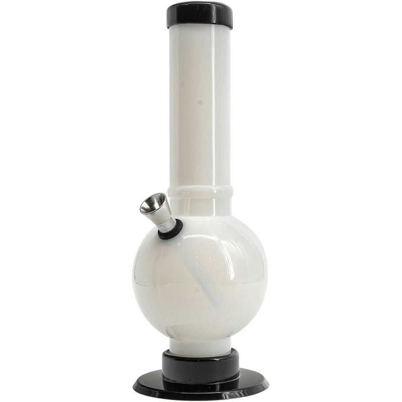 JM Enterprises 9-12" Acrylic Straight Tube Bubble Bottom Bong - Multiple Colors JM Enterprises