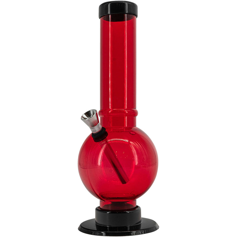 JM Enterprises 9-12" Acrylic Straight Tube Bubble Bottom Bong - Multiple Colors JM Enterprises