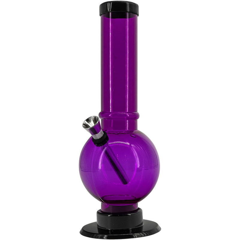 JM Enterprises 9-12" Acrylic Straight Tube Bubble Bottom Bong - Multiple Colors JM Enterprises