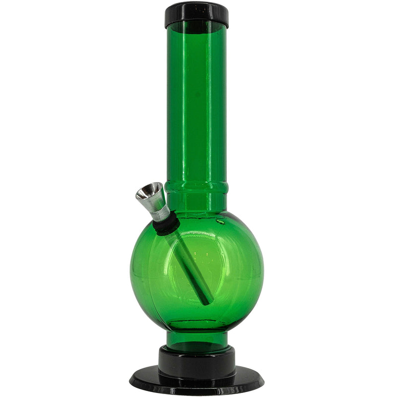 JM Enterprises 9-12" Acrylic Straight Tube Bubble Bottom Bong - Multiple Colors JM Enterprises