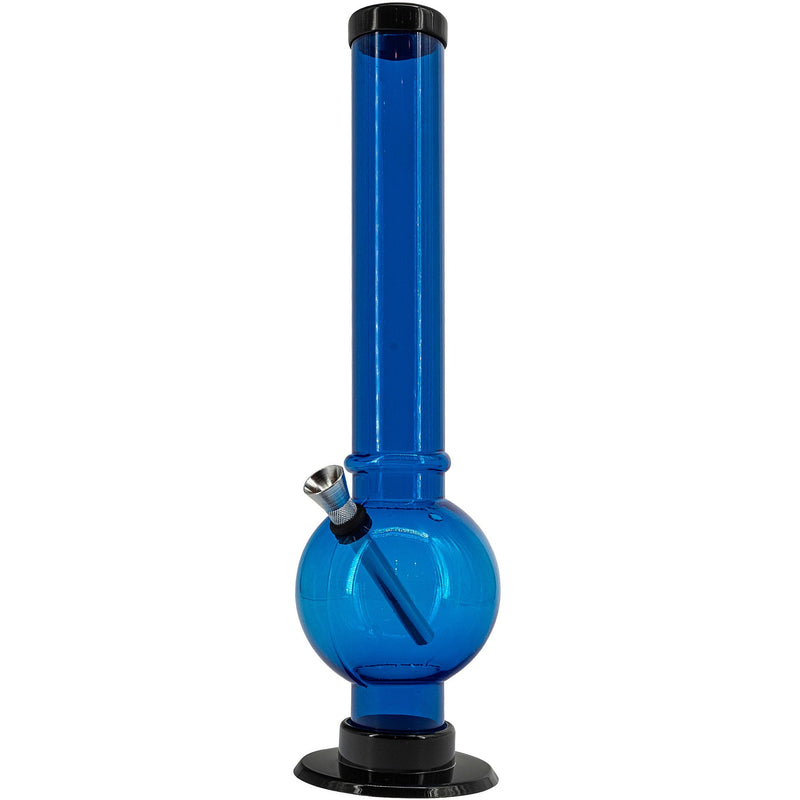 JM Enterprises 9-12" Acrylic Straight Tube Bubble Bottom Bong - Multiple Colors JM Enterprises