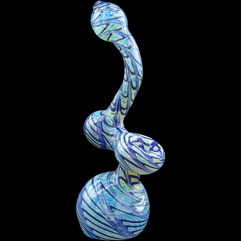 LA Pipes  Bubble Lock Color Raked Sherlock Bubbler Pipe LA Pipes