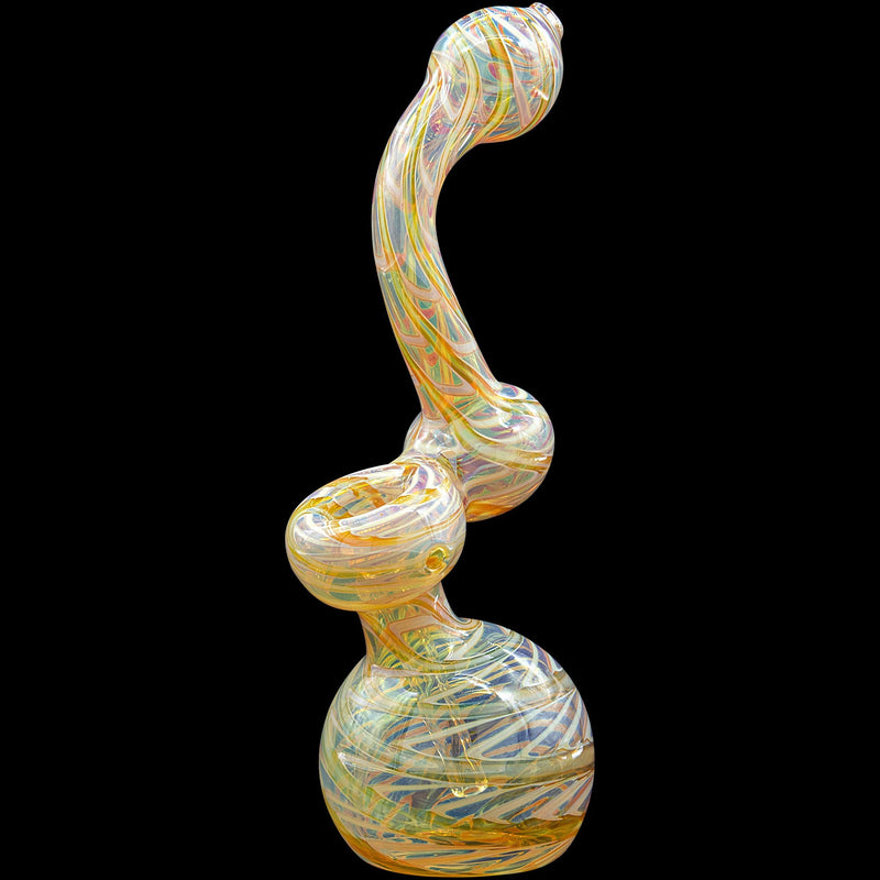 LA Pipes  Bubble Lock Color Raked Sherlock Bubbler Pipe LA Pipes