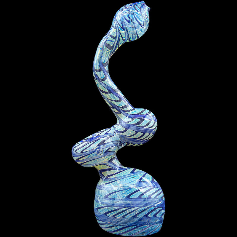 LA Pipes  Bubble Lock Color Raked Sherlock Bubbler Pipe LA Pipes