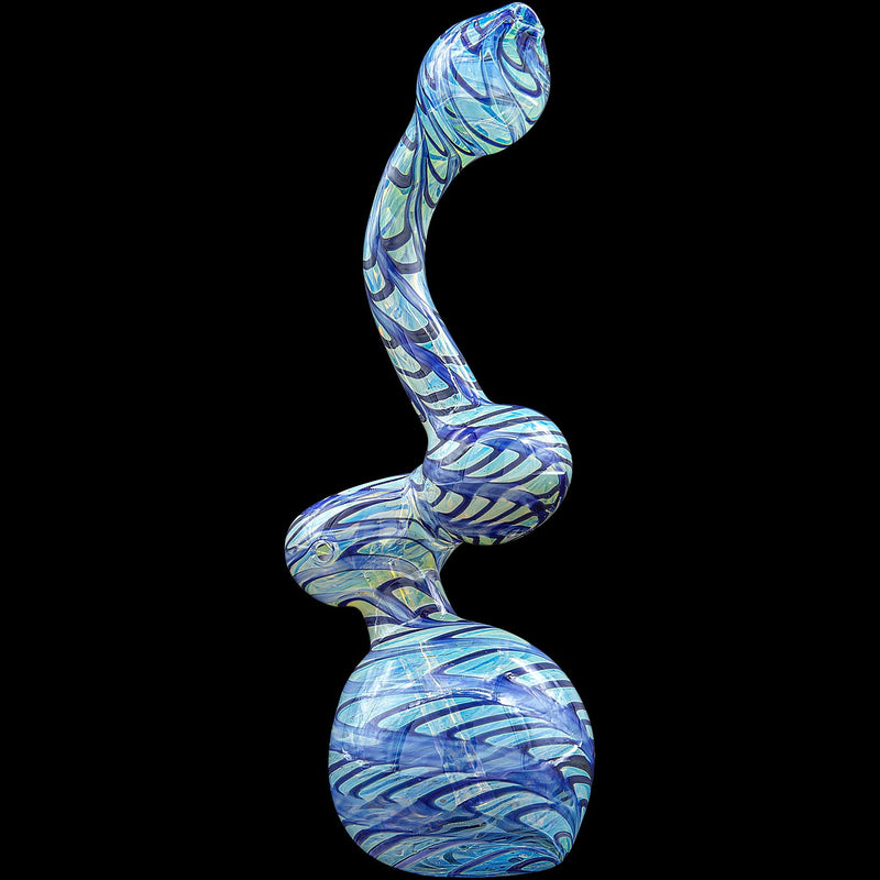 LA Pipes  Bubble Lock Color Raked Sherlock Bubbler Pipe LA Pipes