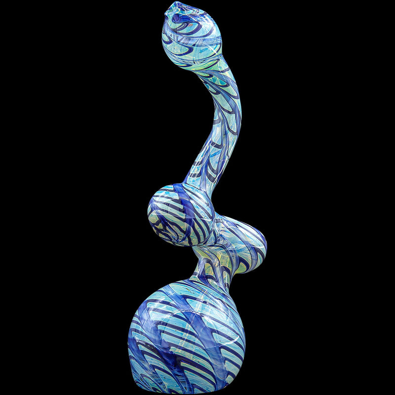 LA Pipes  Bubble Lock Color Raked Sherlock Bubbler Pipe LA Pipes