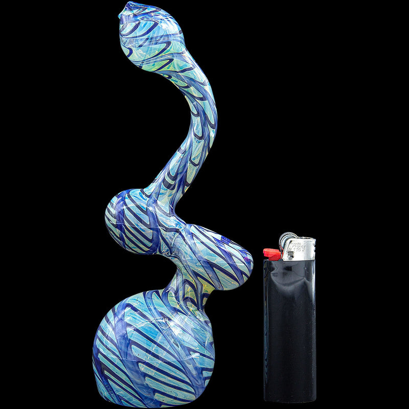 LA Pipes  Bubble Lock Color Raked Sherlock Bubbler Pipe LA Pipes